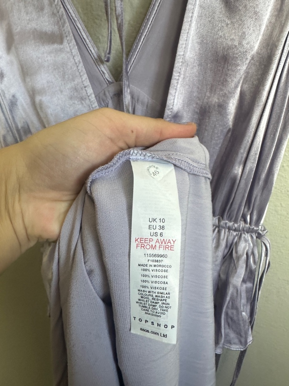 Topshop Lilac Satin Slip Dress - Picture 8 of 8